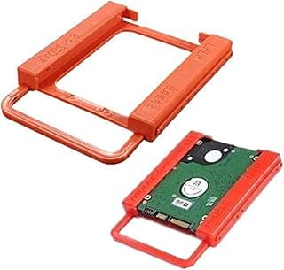 Rack Hard Disk SSD Holder 2.5 to 3.5 Inch Mounting Bracket, Red Metal Adapter for Internal HDD/SSD Installation in Desktop PC