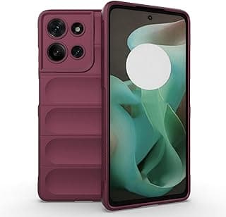 جراب موبايل متوافق مع موتورولا Moto G75 عالمي، جراب حماية Magic Shield من السيليكون وTPU مضاد للصدمات (أحمر نبيذي)
