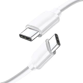 USB C to C Cable, 65W PD fast charging Cable, Universal Compatibility with Type C Devices, Fast Charging Cable for S20, Note 10 A90, Pixel 4 XL, Sturdy USB C to C cable, One Meter White