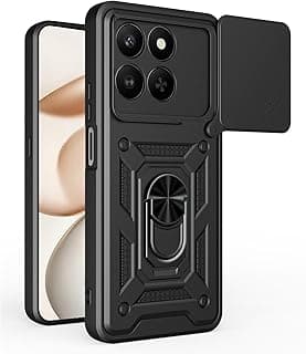 Case Cover Shock resistant UNBLACK Sliding CamShield TPU + PC Compatible with Honor X7D (Black)
