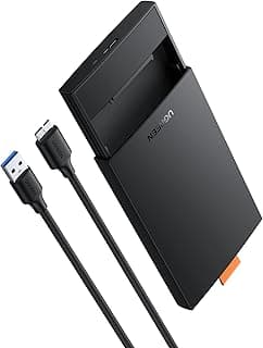 جراب هارد خارجي بمحول USB 3.0 إلي ساتا III مع UASP بدون الحاجة لأدوات لهارد HDD وSSD ساتا 2.5 بوصة وWD وسيجيت وتوشيبا وسامسونج وبلاي ستيشن 4 واكس بوكس مقاس (9.5 ملم/ 7 ملم) من يوجرين