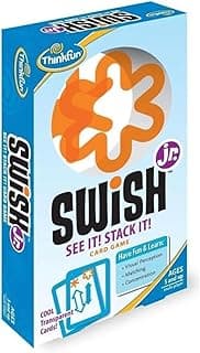 لعبة الكروت الاستراتيجية Swish Jr.، أحجية شفافة تفاعلية، لعبة للذكاء والإدراك البصري، 11 x 20 x 3 سم