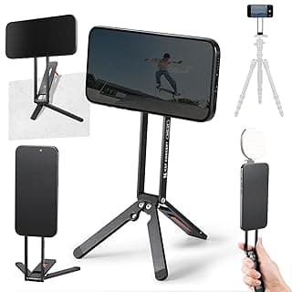 K&F Concept Magnetic Phone Tripod Stand, 22.5N Magnetic Mini Tripod Compatible with MagSafe Aluminium Alloy Pocket Selfie Stick, Compact Stand for iPhone 16 15 14 13 12 Series