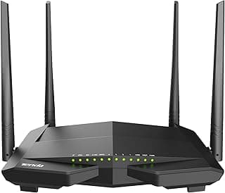 راوتر مودم V12 AC1200 بسرعة 300 ميجابت/ث عند 2.4 جيجاهرتز+867 ميجابت/ث عند 5 جيجاهرتز، 3 منافذ LAN جيجابت+1 منفذ WAN جيجابت، دعم VPN/IPTV/IPv6/WPS مع 100-240V و50/60Hz استهلاك طاقة≤18 وات من تيندا