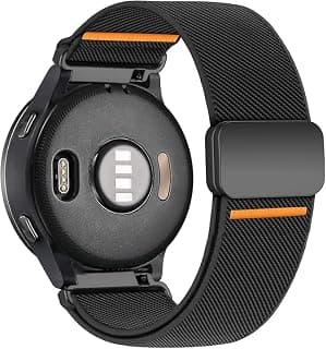 حزام ساعة 22 مم مرن لـ سامسونج Galaxy Watch 3 45 مم / Galaxy Watch 46 مم / Garmin Venu 2 / Venu 3 / Vivoactive 4 / Gear S3 Frontier للرجال والنساء، حزام رياضي مغناطيسي من النايلون قابل للتعديل