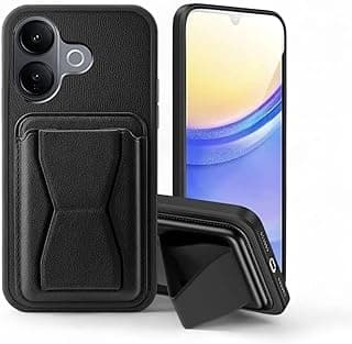 Leather Case Compatible for Vivo V60 lite 4G / 5G Shockproof Leather Back Card Storage & case built-in Stand PU leather for a stylish look, comfortable grip (Black)