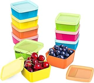 10 Pieces Mini Sauce Cups (6×5×3.7 cm) with Lids, Small Food Storage Containers for Lunch Box, Snack Portions, Dips & Baby Food, Leakproof Reusable Design