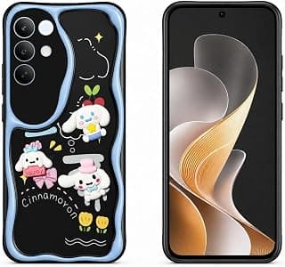 Compatible with OPPO Realme C85 (3D) Cartoon Case - Cute Lightweight Raised Elements Soft Silicone Wavy Shape Comfortable Hand Cover (White Dog in Hat)
