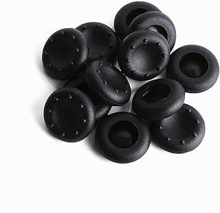 أغطية انالوج (Thumb Grips) سيليكون بديلة لذراع التحكم PS4/PS3/Xbox 360/Xbox One/Wii U - 12 قطعة/6 أزواج (أسود)
