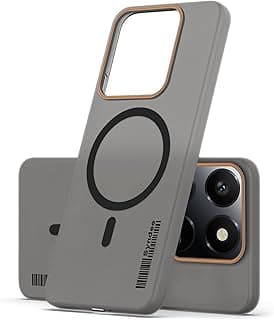 Case Back Cover for Honor X7D, Sleek Frosted Translucent Back Only Compatible with Wireless Magnetic Accessories | Anti-Scratch Shockproof Phone Case (Black)