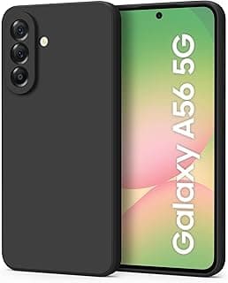 جراب سيليكون ناعم لهاتف سامسونج Galaxy A56 مقاس 6.7 بوصة 5G، [حماية من السقوط بمعايير عسكرية] [بطانة مايكروفايبر مضادة للخدش] غطاء نحيف مقاوم للصدمات (أسود)