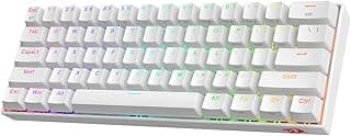 ريدراجون كيبورد K530 برو ميكانيكي لاسلكي 60% باضاءة RGB وبلوتوث 2.4GHz/سلكي، 3 اوضاع، 61 مفتاح، كيبورد العاب مدمج، قاعدة تبديل سريع 100%، لوحة الكترونية مطبوعة مثبتة حرة التعديل ومفتاح احمر