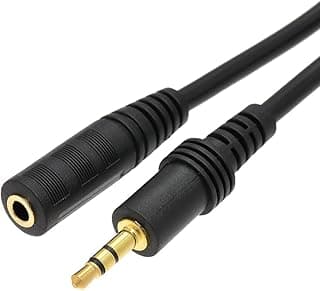 3.5mm Jack Male to Female AUX Cable for Computer Mobile Phones Amplifier - 5m, Black