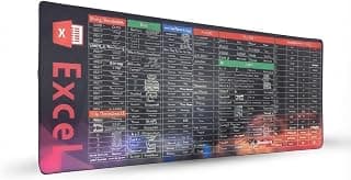 ماوس باد جيمنج كبير XL مقاس 80×30 سم، مطبوع عليه اختصارات اكسيل وفوتوشوب واوتوكاد، قاعدة مانعة للانزلاق مع حواف مخيطة