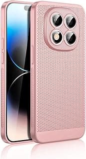 Case For Xiaomi Redmi Note 14 Pro+ Plus 5G Heat Dissipation Case with Built-in Camera Lens Protector Slim Fit Breathable Cooling Anti-Fingerprint Hard PC Back Shockproof Cover (Pink)