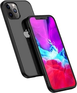 Compatible with iPhone 12 Case/iPhone 12 Pro Case, Silicone Slim Black Soft TPU Bumper and Thin Transparent Fit Hard PC Protective Cover Anti-Scratch Case 6.1 Inches - Clear