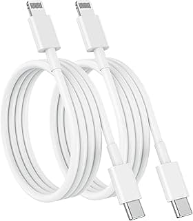 كابل USB C إلى Lightning (عبوة من 2، طول 3 قدم)، شاحن سريع للايفون معتمد من ابل MFi بطول 1 متر، كابل شحن Type C أصلي للايفون 13/12/11 Pro/11/XS MAX/XR/8/7/6s Plus، ايباد