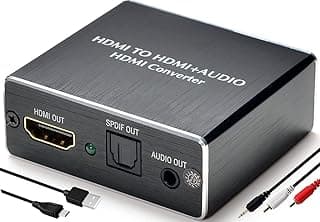 مستخرج صوت 4K HDMI وموزع صوت HDMI إلى بصري Toslink/SPDIF + موزع ستيريو تناظري 3.5 مم لأجهزة بلو راي، DVD، بلايستيشن 3، بلايستيشن 4، بروجيكتور وشاشات