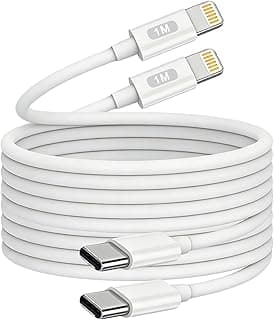 كابل شحن USB C إلى Lightning، عبوة من 2 بطول 1 متر معتمد من MFi، كابل شحن سريع للايفون Type C متوافق مع ابل ايفون 14 13 12 11 Pro Max X XR XS 8 Plus، ايباد