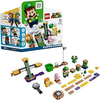 مجموعة LEGO Super Mario Adventures with Luigi Starter Course للأطفال، مجسم تفاعلي ومجموعة ألعاب قابلة للبناء، هدايا للبنات والأولاد من سن 6 سنوات فما فوق، ألعاب إبداعية 71387