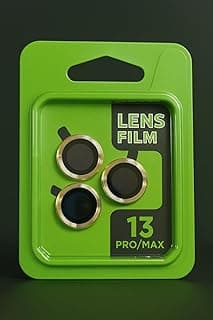 Gold Metal Ring Camera Lens Protector Compatible with iPhone 13 Pro/Pro Max, 9H Tempered Glass, HD Clear
