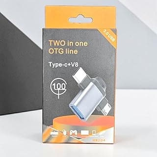 محول OTG 2 في 1، تايب سي ومايكرو إلى USB A 3.0، لنقل البيانات بسرعة عالية للابتوب والموبايل (متعدد الألوان)