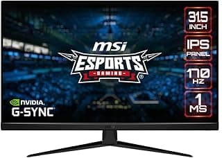 شاشة مسطحة G321Q 31.5 بوصة WQHD IPS 2K بمعدل تحديث 170Hz، وقت استجابة ام بي ار تي 1ms وألوان شاشة 1.07B، نسبة الطول إلى العرض 16:9، نسبة تباين 1200:1، فري سينك، HDR من MSI، أسود