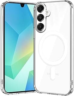 جراب لهاتف سامسونج Galaxy A56 متوافق مع MagSafe، حماية بمعايير عسكرية، مضاد للاصفرار ومقاوم للصدمات - شفاف