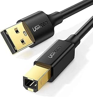 كابل من يوجرين بطول 3 متر نوع USB 2.0 A إلى B متوافق مع طابعات إتش بي وكانون وإبسون وبرذر والبيانو الرقمي وDACs