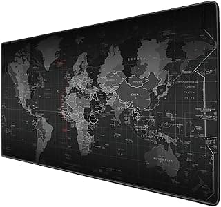 World map Large Mouse Pad XXL Extended Gaming Mouse Pad Non Slip Rubber Base Mouse pad Smooth Cloth Surface Keyboard Mouse Pad for Computer 800 X 300