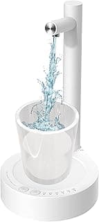 Smart Table Water Dispenser, Desktop Water Bottle Dispenser, 5 Gallon Water Bottle Pump, Water Dispenser for 5 Gallon Bottle, Type-C Charging for Home Office Camping Travel (White)