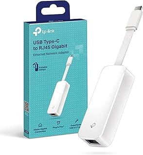 محول USB نوع C إلى RJ45 من تي بي-لينك لشبكة جيجابت ايثرنت، USB 3.0 مثالي لجهاز الترا بوك وكروم بوك واللاب توب والكمبيوتر المكتبي، توصيل وتشغيل لويندوز 11/10، نظام تشغيل ماك اكس (10.9+) ، أبيض UE300C