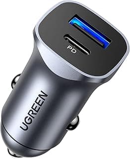 شاحن سيارة بي دي 24 واط للشحن السريع لآيفون 13 منافذ USB مزدوجة محول سيارة نوع C متوافق مع آيفون 13 برو/13 برو ماكس/13/13 ميني/12 برو ماكس، ايباد 9، ايباد ميني 6، سامسونج S21، هواوي ميت 20 من يوجرين
