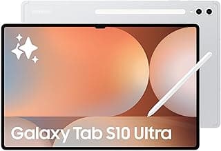 تابلت سامسونج جالاكسي تاب S10 الترا، تابلت ذكاء اصطناعي، تابلت اندرويد، 5 جيجا، رام 12 جيجا، تخزين 512 جيجا، شاشة اموليد، مضاد للانعكاس، متين، قلم S، فضي بلاتينيوم (إصدار الأمارات العربية المتحدة)