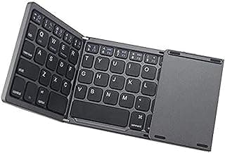SKEIDO Ultra Thin Mini Bluetooth 3.0 Foldable Keyboard Wireless Folding BT With Touchpad Keyboard compatible with Tablet PC Laptop Mobilephone