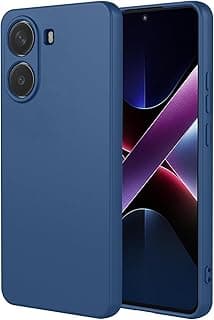 جراب سيليكون سائل من XINYEXIN لهاتف شاومي Poco X7 Pro 5G مع بطانة مايكروفايبر، تصميم نحيف ومرن ومضاد للصدمات - أزرق
