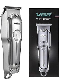 V-071 ماكينة حلاقة شعر احترافية من الستانلس ستيل، شحن USB مع 3 أمشاط
