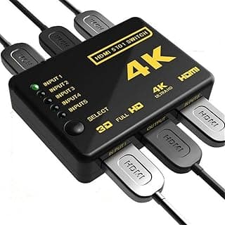 موزع HDMI بـ 5 منافذ من Tobo مع ريموت كنترول لاسلكي