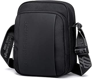 Arctic hunter Crossbody Bag for Men, Compact 6L Sling Bag with Water-resistant Material, Multi-Pocket Anti-Theft Design, Adjustable Strap for Travel, Daily Use, and Office - k00542-Black