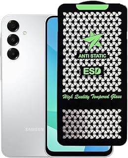 واقي شاشة زجاجي HD سهل التركيب لسامسونج Galaxy A56 / A36 مضاد للصدمات مع حواف سوداء لحماية شاشة الموبايل (B)