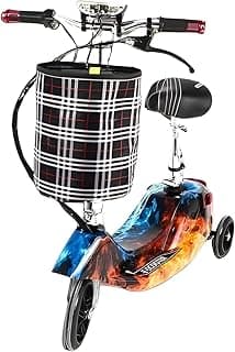 Electric scooter with seat and basket