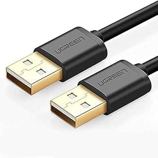 كابل شحن ونقل بيانات USB 2.0 A ذكر مطلي بالنيكل، سرعة 480Mbps، طول 1 متر - أسود