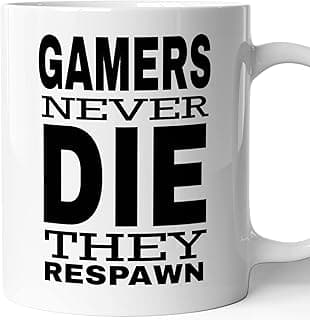 مج - مطبوع بعبارة «GAMERS NEVERS DIY، THEY RESPAWN» - افكار للهدايا، سيراميك
