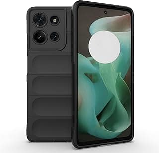 جراب موبايل متوافق مع موتورولا موتو G75 - جراب حماية Magic Shield من السيليكون و TPU مضاد للصدمات (أسود)