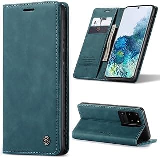 Phone Case Compatible with Samsung Galaxy S20 Ultra Luxury PU Leather Flip Cover Magnetic Card Slot Functional Stand Cover Compatible with Samsung Galaxy S20 Ultra (Blue)