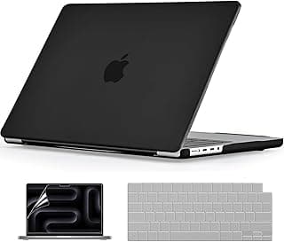 Hard Case Clear Compatible with MacBook Pro 16 inch Case 2025 2024-2021 Release M4 M3 M2 M1 Pro/Max Chip A3403 A3186 A2991 A2780 A2485 with Keyboard Cover, Screen Protector, Matte Black