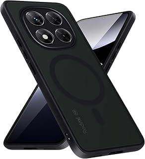 جراب مغناطيسي لهاتف شاومي Redmi Note 14 Pro 5G/Poco X7 5G متوافق مع MagSafe، غطاء خلفي صلب من السيليكون غير اللامع شبه الشفاف ومضاد للخدش، أسود