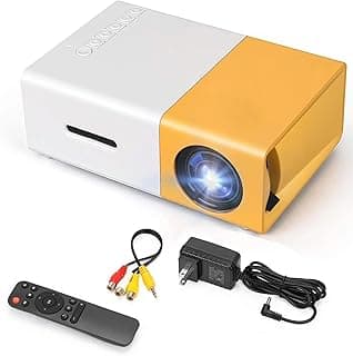 جهاز عرض ليد صغير محمول YG-300 بدقة 1080p للهدايا للأطفال والسينما المنزلية متوافق مع الموبايلات/اللاب توب/بلاي ستيشن 4/فاير ستيك