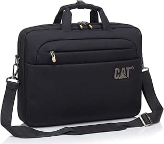 شنطة لاب توب رجالي CAT أصلية مقاس 15.6 بوصة – حقيبة أعمال مقاومة للماء متعددة الجيوب بحزام كتف – مناسبة للعمل والسفر – لون أسود