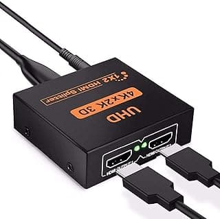 مقسم كابل فيديو HDMI 4K من مصدر واحد للعرض على شاشتين في نفس الوقت 1 في 2 يدعم دقة اتش دي سي بي/UHD فائق الدقة/1080 بيكسل 2160 بيكسل/2K/ثلاثي الابعاد/4K